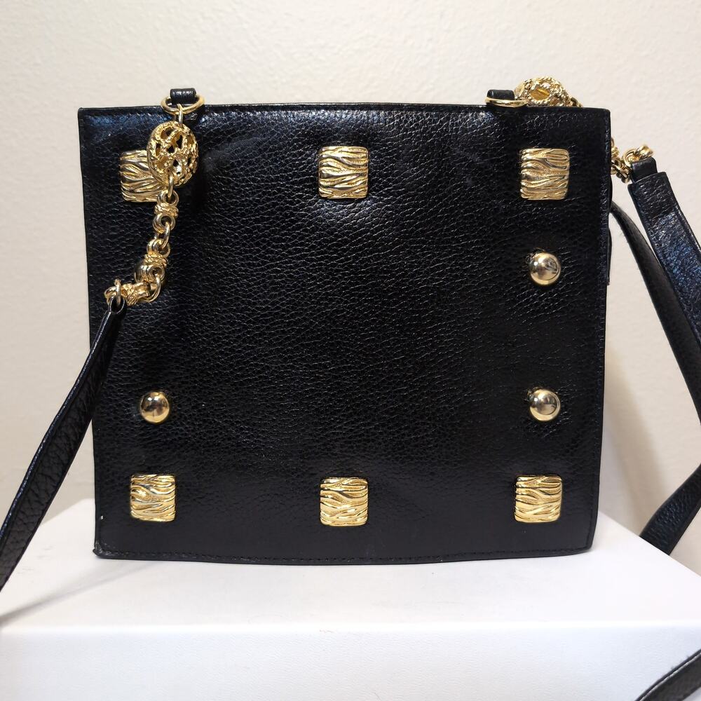Square Textured Crossbody Bag Gold Hardware
